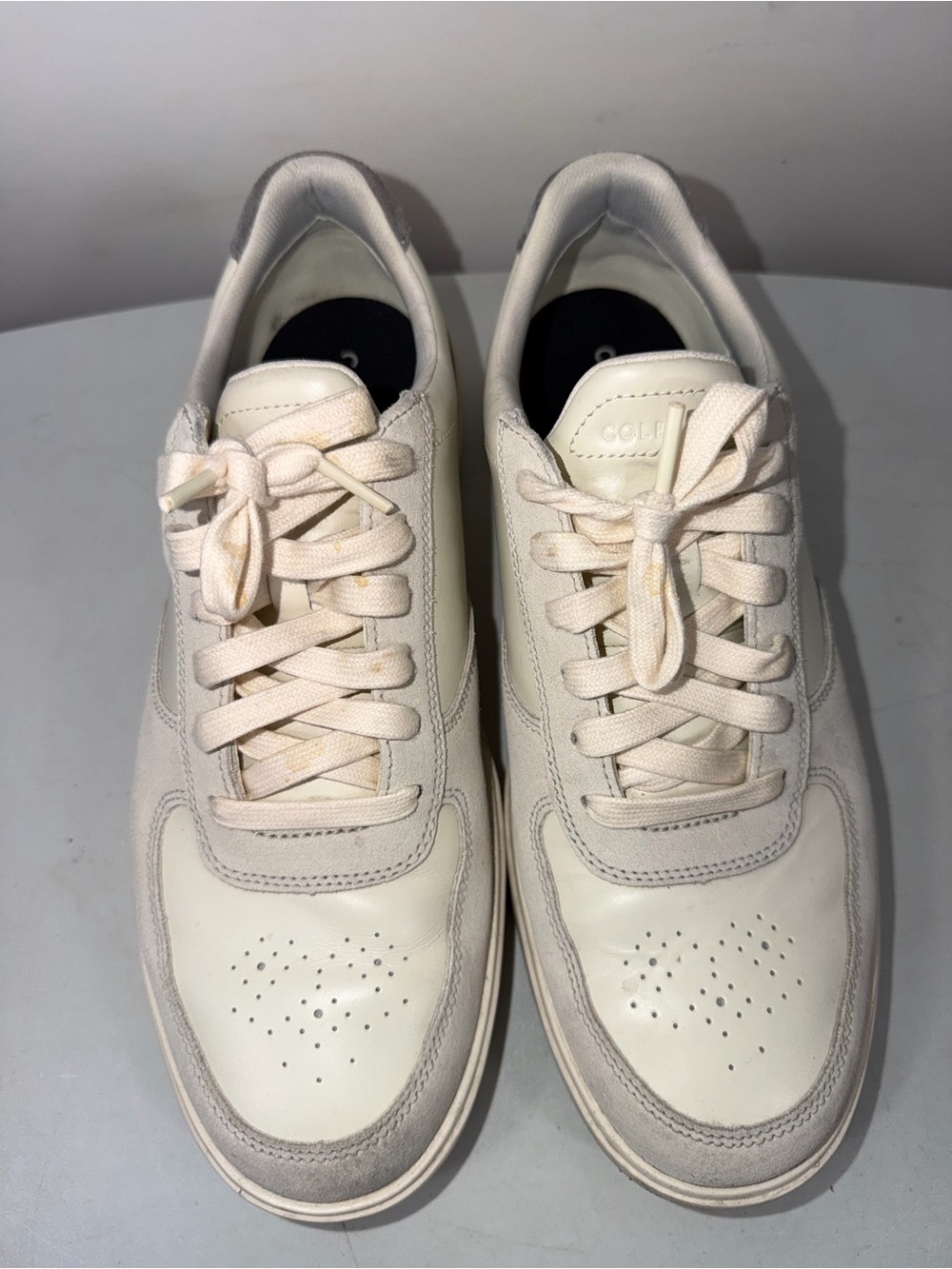 Cole Haan Men's Cream/Off-White Leather & Suede Sneakers